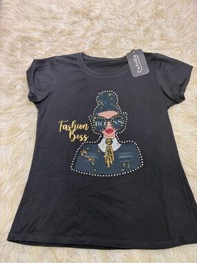 Black "Fashion Boss" Short Sleeve Tee